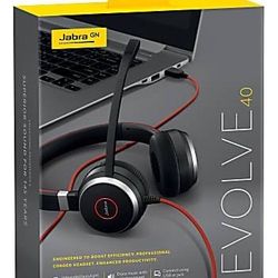 Jabra Evolve 40 Stereo Headset – Wired, On-Ear, USB & 3.5mm Jack