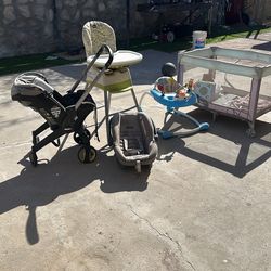 Playpen,high chair,car seat ,walker ,stroller carsit together