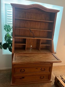 Wood Armoire with secretary desk