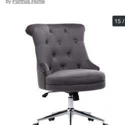 Velvet Gray Desk Chair 