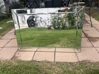 Vintage Silver Metal Frame Mirror 