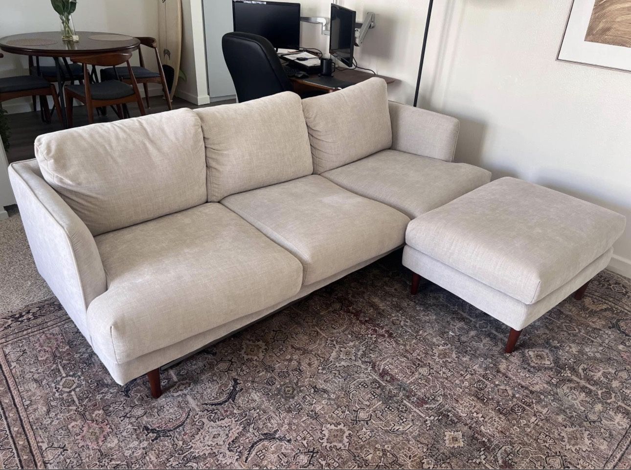 Living Spaces Marques Couch With Ottoman