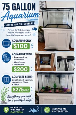 75 Gallon Fish Tank Aquarium