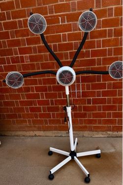 5-Head Stand Hair Dryer on Wheels