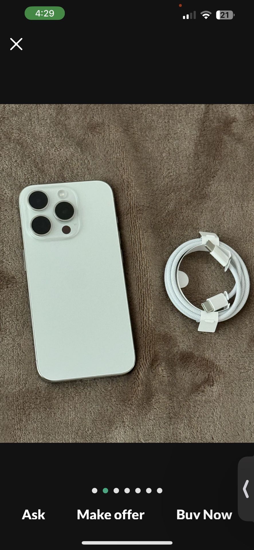 iPhone 15 White Titanium 256 UNLOCKED