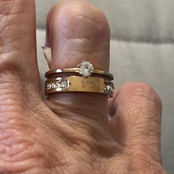 New CZ rose gold wedding ring size 7