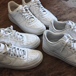 3 pairs of Nike Men's Vintage White Air Force 1 CW 2288-111 Size 8.5
