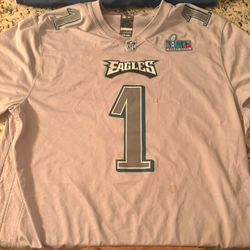Nike Jalen Hurts Gray Philadelphia Eagles Super Bowl LVII Patch Jersey Size 3XL