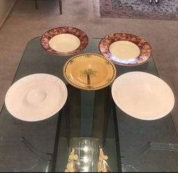 Large 15" Centerpiece Salad Pasta Bowl Platter Crate & Barrel Z Gallerie Italy, $19 Each