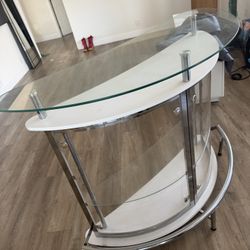Modern Curved Glass Bar Cabinet / Console – Sleek & Stylish