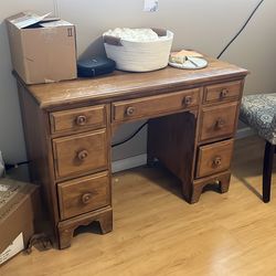 Solid vintage wood desk.