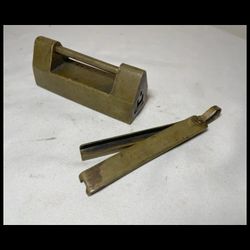 Antique early 19th century American forged brass door lock mechanism