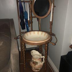 Vintage Wash Stand Pitcher And Bowl 