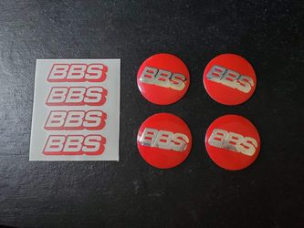 Brandnew 56mm bbs metal center cap inserts with lip decals