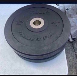 CAP 45 Ib Olympic Bumper Plate, Black