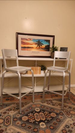 Fun industrial style aluminum bar stools!