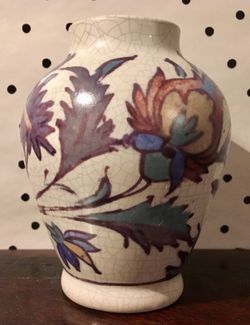 Pottery barn flower painted vase