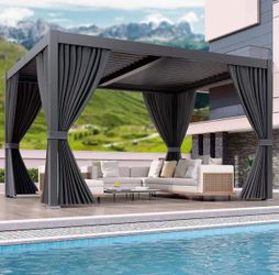 ❤️‍🔥 10' x 12' Louvered Pergola with Adjustable Roof