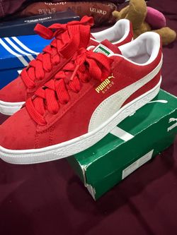 Puma Suede Classic Sneakers Red White Sz5c