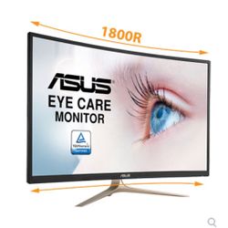 ASUS VA327H 32" (Actual size 31.5") Full HD 1920 x 1080 2 x HDMI, VGA Asus Eye Care Flicker-Free Low Blue Light Built-in Speakers LED Backlit Curved M