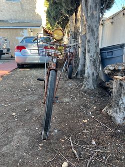 Vintage Cruiser Bicycle with Basket and Light