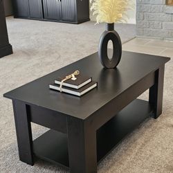 Black Coffee Table With Hidden Storage Space 