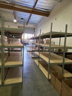 4 Tier Shelving 48 in W x 24 in D American Made Used Heavy Duty Steel Boltless Storage Rack Delivery Available