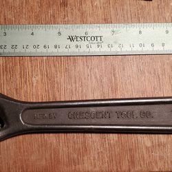 Vintage Crescent Tool Co Steel Adjustable 12" Crescent Wrench

