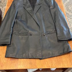 Leather Suit Coat Black 