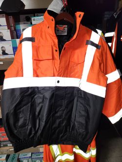 Orange Insulated Rain Safety Jacket End Of The Season Sale