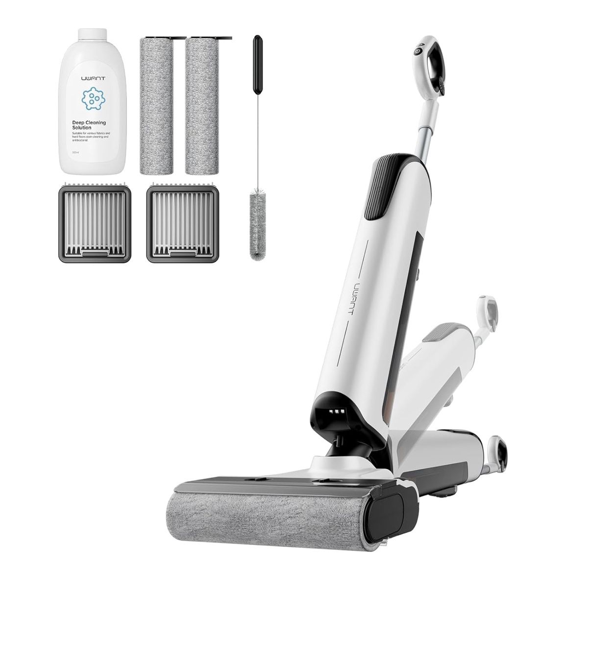 Wet Dry Vacuum Cleaner 180°Lay-Flat Vacuum Mop All in One with 18000Pa Suction Auto Self-Cleaning Anti Odor Stick Pushin Mop Dual-Edge Cleaning Electe