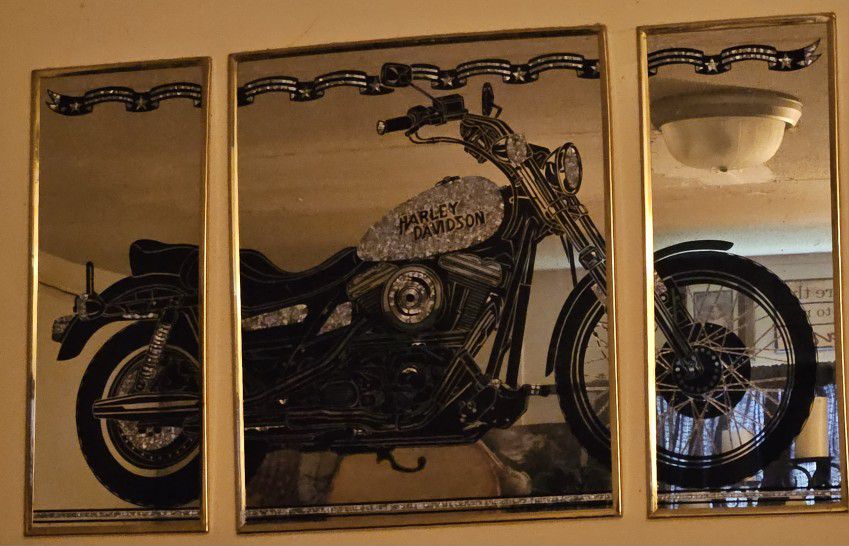Vintage 3 Piece Harley Davidson Mirrors