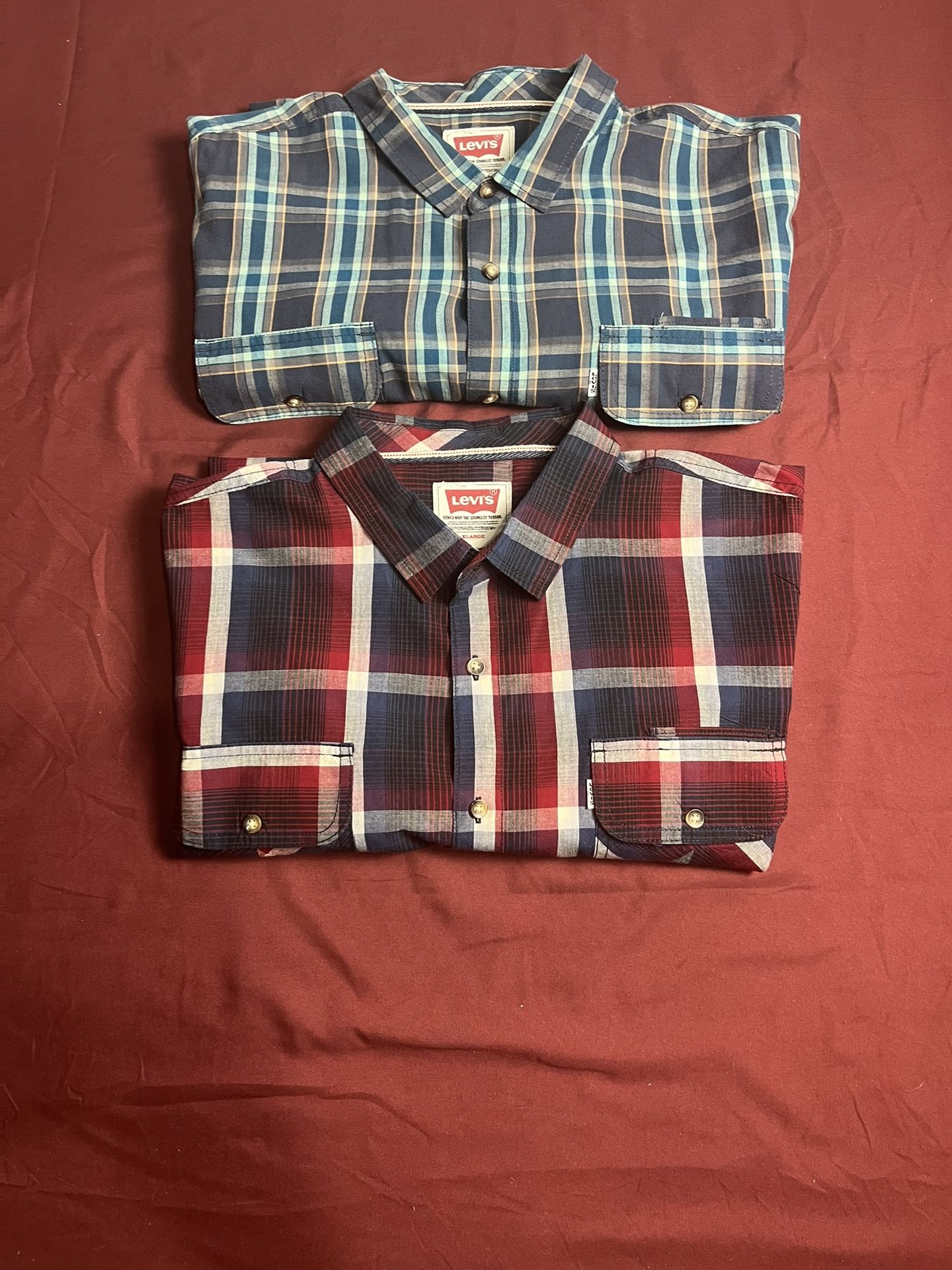 Levi's Classics Plaid Button-Down Shirt Mens (2XL) Lot Of 2