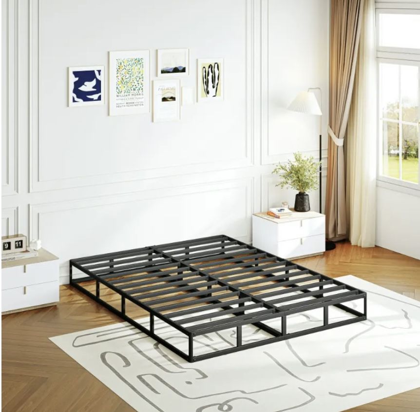 ULIESC 7 Inch King Metal Box Spring, Sturdy Mattress Foundation, Fabric Cover Included, Easy Assembly