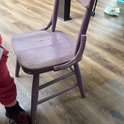 Four Antique Vintage Wooden School Chairs.  