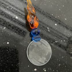 Murano Style Art Glass Handle Magnifying Glass 4”