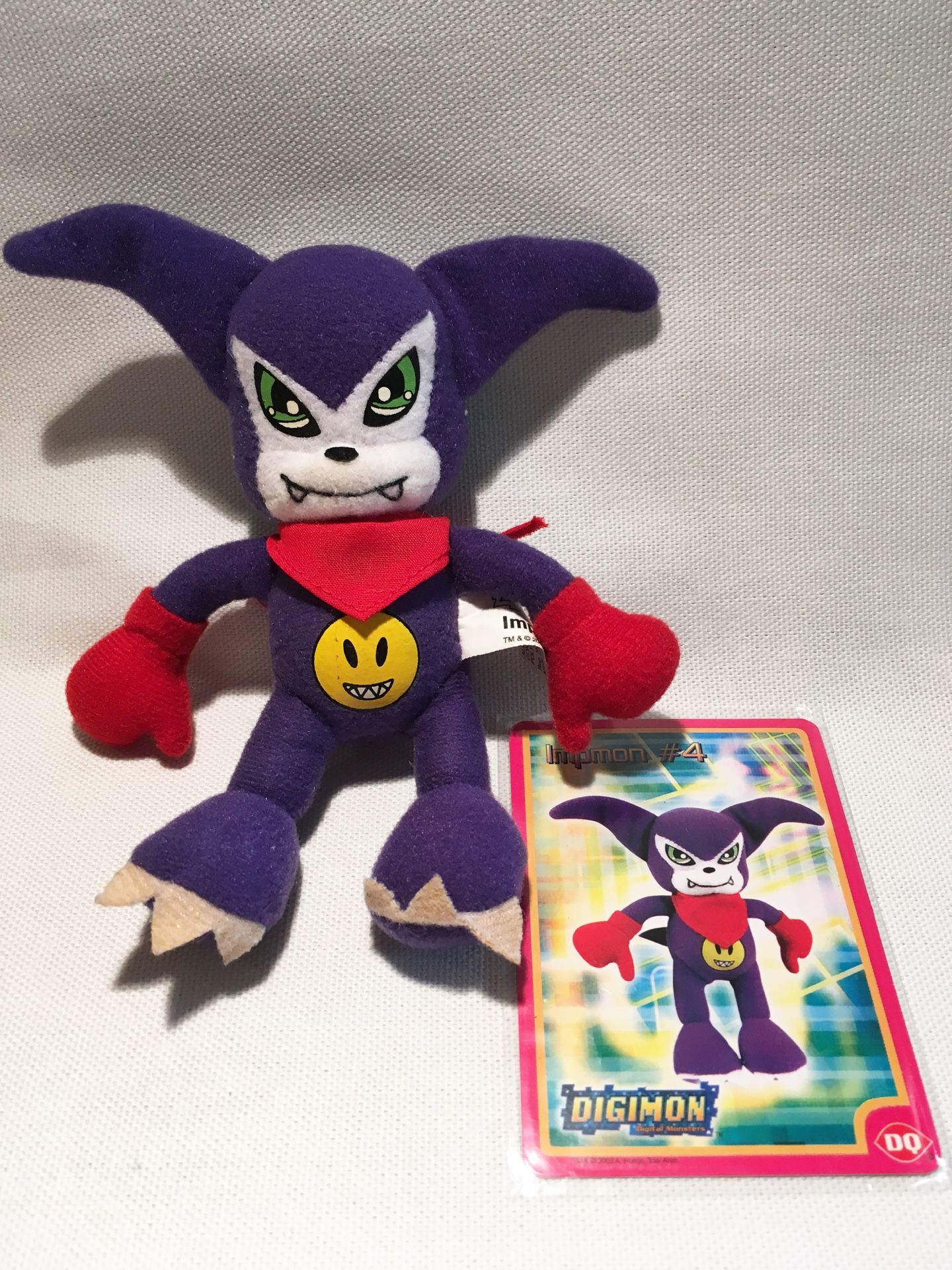 Impmon Digimon DQ Dairy Queen Vintage Plush Toy with Card