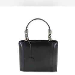 Mint condition AUTHENTIC Christian Dior Maris Pearl Hand Shoulder Bag Black Leather
