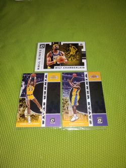 Lot of 3 Los Angeles Lakers Centers of All Times Basketball Cards - Chamberlain. Karrem & Shaq