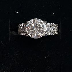 3 Carat Central Stone Moissanite Ring