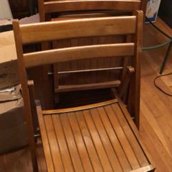Vintage 50 Year Old Pristine Condition Wood Folding Chairs. $50 Each