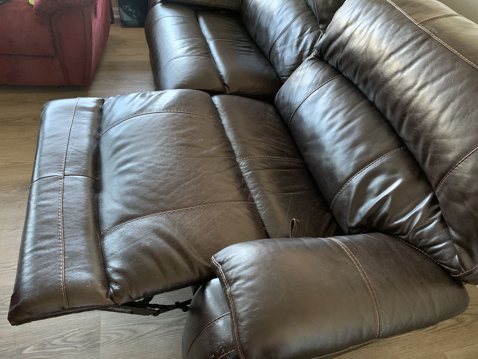Brown Leather Recliner Couch