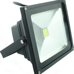 QUANS 30W Watt Cool White 110V 3 Prong  Ultra Bright LED Security Wash Flood Light Floodlight Lamp High Power Black Case Waterproof IP65 Work in The R