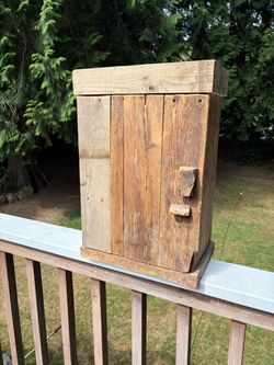 Handmade SMALL RUSTIC CABINET WITH SHELF Wall Hanging Barn Wood