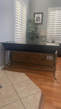Console Table with Metal Frame and Lower Shelf