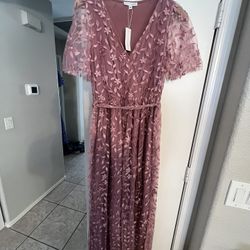 Baltic Born Marseille Embossed Maxi Dress   Orchid Lavender size M  