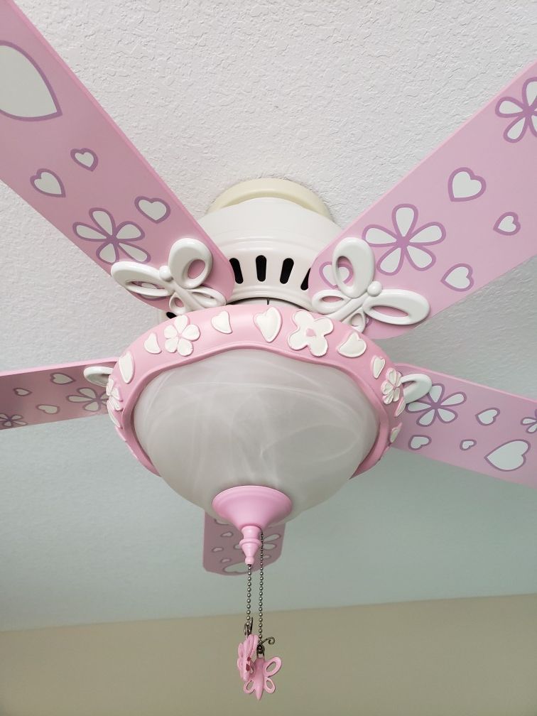 Hunter Annabelle 44 inch White & Pink Ceiling Fan