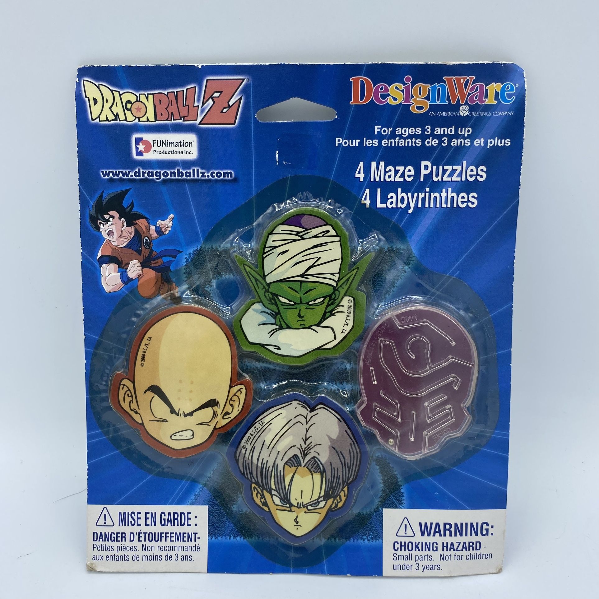 Dragon Ball Z DesginWare 4 Maze Puzzles 2000s 3+ Trunks, Krillin,Piccolo