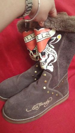 Ed Hardy boots size 8 woman