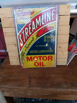 Streamline motor oil metal sign 12 by 18